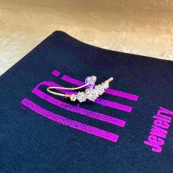 Cute Ear cuffs, No Piercing, Gift for her, Diamond Ear Cuff, Handmade Ear Cuff - Picture 2 of 9